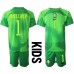 Billige Brasilien Alisson Becker #1 Målmand Børnetøj Udebanetrøje til baby VM 2022 Kortærmet (+ korte bukser)